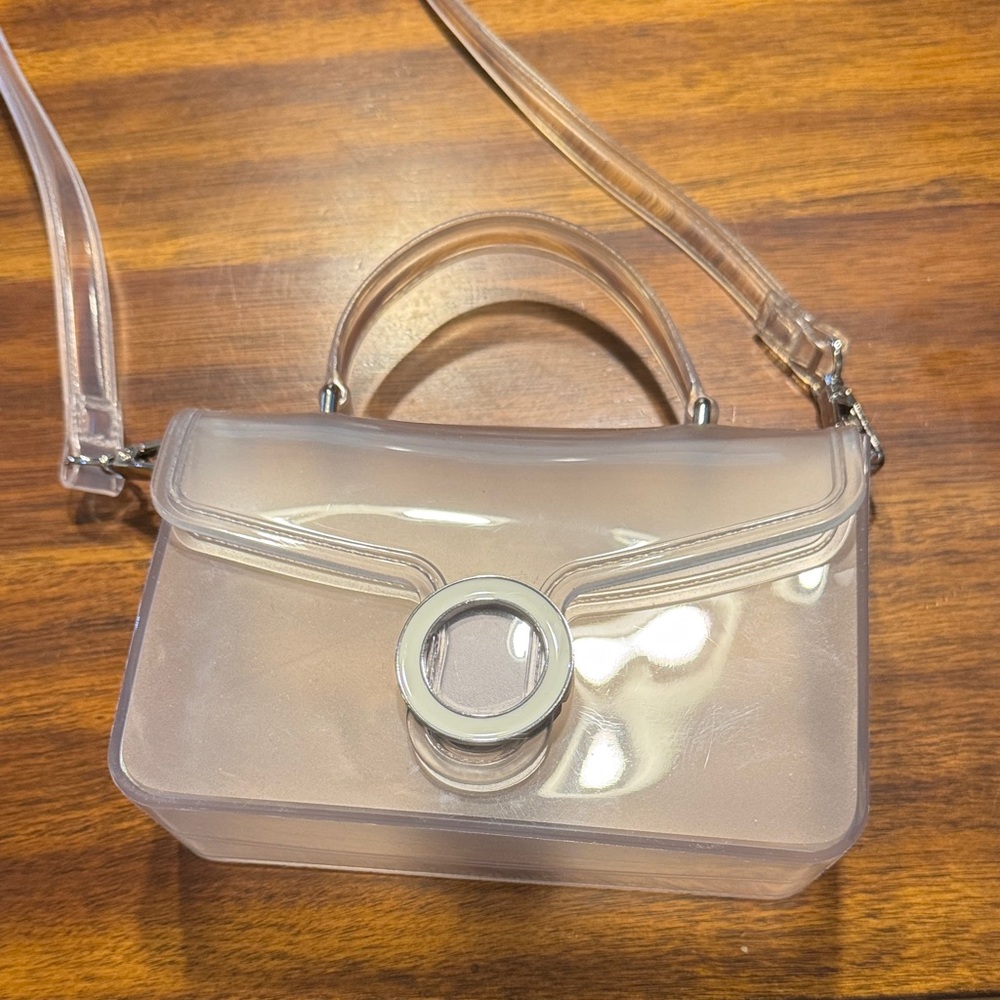 Transparent Handbag with Silver Accents